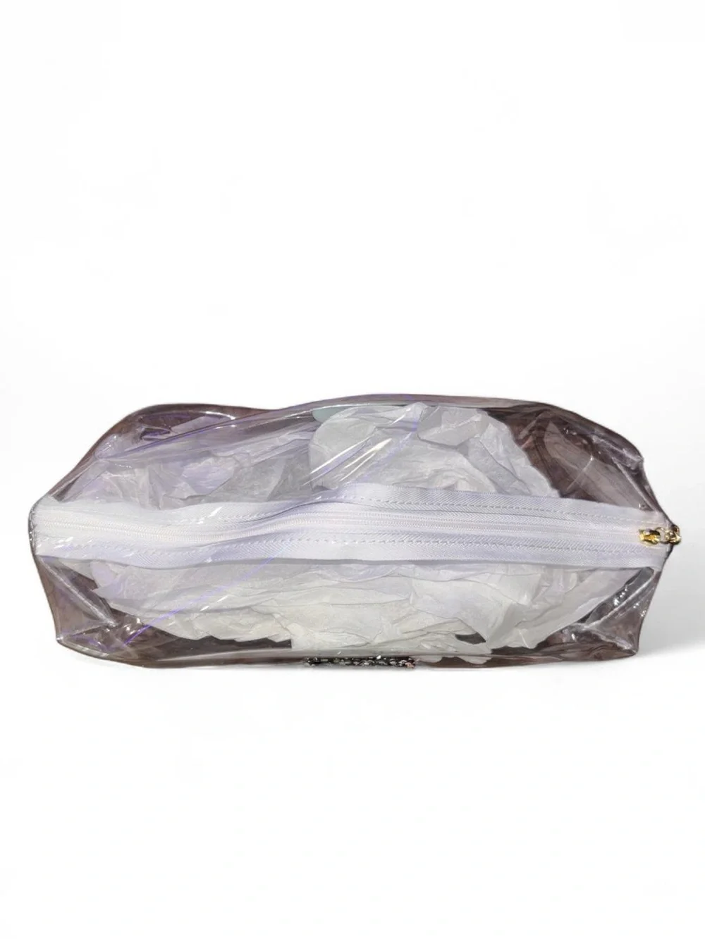 Clear See Through Rhinestone Alien Make Up Cosmetics Bag New